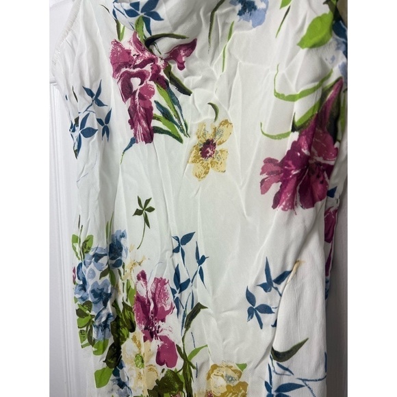 ASOS Design White Floral Cowl Strappy Open Back Bias Maxi Dress Size 12 Large - Picture 7 of 9